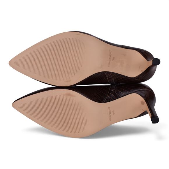 Nine West Fayla Dark Brown Textured Ankle Boots – Size 6M - Picture 8 of 9